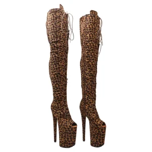 23CM Leopard Print Platform Boots
