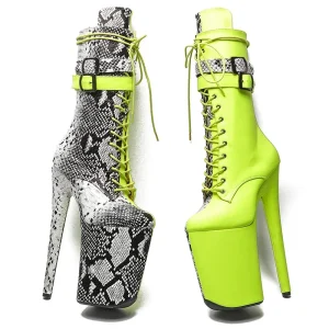 Leecabe 23CM Snake Matte PU Pole Dance Boots