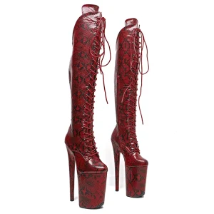 23CM Snake-Embossed Platform Boots