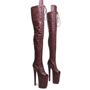 23CM Snake Matte PU Pole Dance Boots