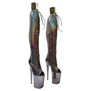 23CM Holographic Snake Boots