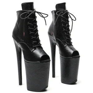Leecabe 23CM Snake Open Toe Boots