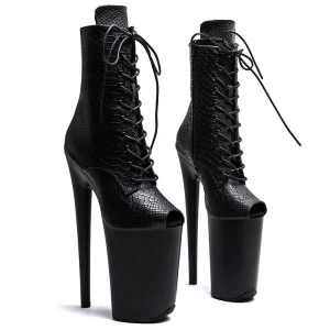 23CM Snake PU Open Toe Heels