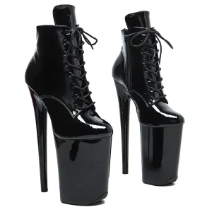 23CM Patent PU Ankle Boots